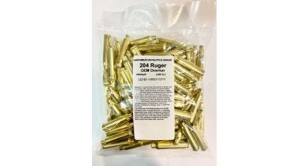 204 Ruger OEM Brass (100ct) (Over-Run)
